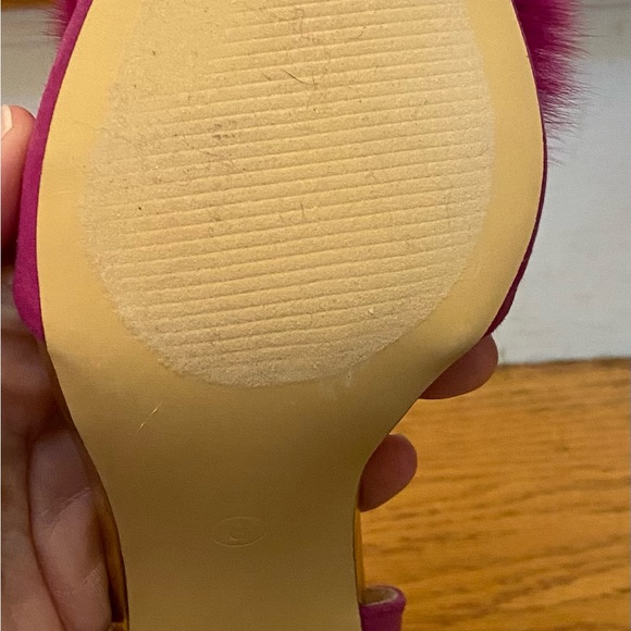 Purple Selina High Heel Stiletto with Rabbit Fur Pom Pom by Liliana Size 9 - Picture 5 of 5